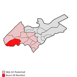 Lage von Montfort in der Gemeinde Roerdalen