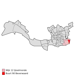 Lage des Stadtviertels Beverwaard in Rotterdam