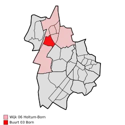 Lage von Born in der Gemeinde Sittard-Geleen