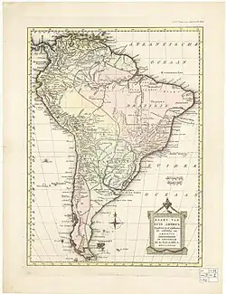 Karte von Südamerika: zur Verwendung in der Geschichte der Entdeckung Amerikas (1783)