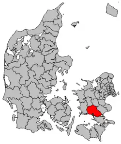 Lage von Næstved Kommune in Dänemark