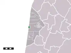 Lage von Bergen aan Zee in der Gemeinde Bergen