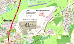 US-Depot Gießen mit Raketenstellung und Sondermunitionslager