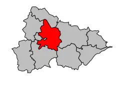 Lage des Kantons Lunéville-Sud im Arrondissement Lunéville