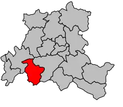 Lage des Kantons Bains-les-Bains innerhalb des Arrondissements Épinal