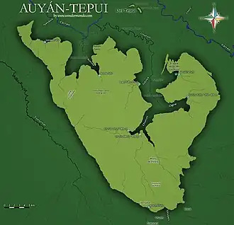 Landkarte vom Auyan-Tepui (2013)