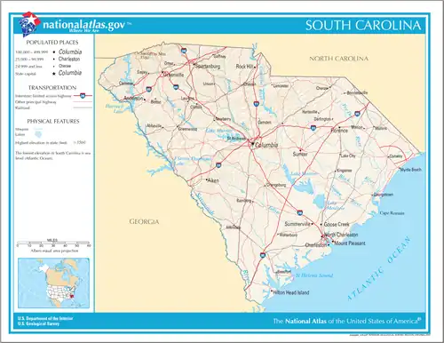 Karte von South Carolina