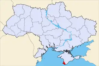 Karte der Ukraine mit der Stadt Sewastopol