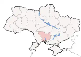 Karte der Ukraine mit Oblast Mykolajiw