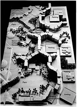 Maquette en bois de la Galerie de l’Arlequin, Villeneuve de Grenoble