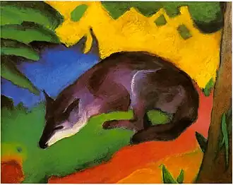 Fuchs auch: Blauschwarzer Fuchs, Blauer Fuchs (Franz Marc)