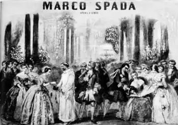 Marco Spada, Ballszene im zweiten Akt; Lithographie aus der Partitur