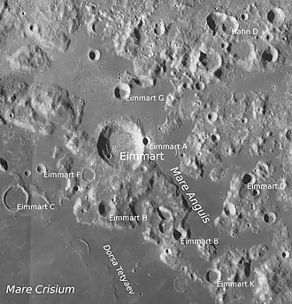 Eimmart mit Nebenkratern (LROC-WAC)