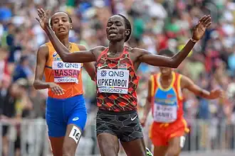 Margaret Kipkemboi bei den Leichtathletik-Weltmeisterschaften 2022 in Oregon
