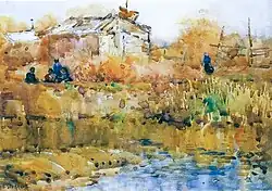 Māori-Hütte am See