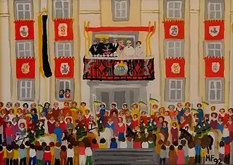 Weingartener Blutritt, Vor dem Rathaus, Stadt Weingarten