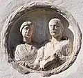 Römisches Relief-Medaillon (Porträt-Grabstein eines römischen Ehepaares)