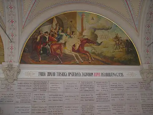 Der Ausfall des Zrinski als Fresko im kroatischen Marienwallfahrtsort Marija Bistrica