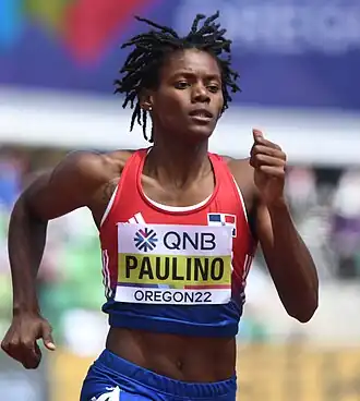 Marileidy Paulino, Weltmeisterin über 400 Meter, während eines Rennens