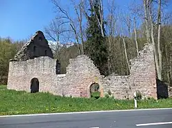 Ruine der Markuskapelle am mittleren Teil des Haseltales