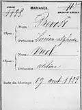 Eintrag seiner Heirat in Paris