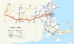 Karte der Massachusetts Turnpike