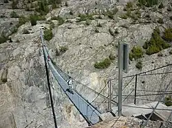 Spannbandbrücke über die Massa auf dem Wanderweg Belalp-Riederalp