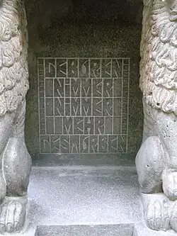 GEBOREN - NIMMER - NIMMER - MEHR - GESTORBEN