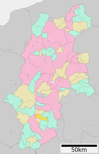 Lage Matsukawas in der Präfektur