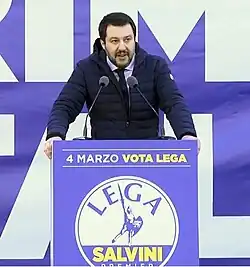 Matteo Salvini bei einer Versammlung der Lega (2018)