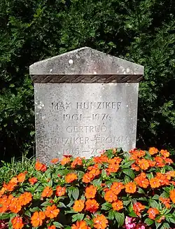 Max Hunziker-Fromm (1901–1976) Maler, Grafiker, Illustrator. Grab, Friedhof Enzenbühl, Zürich