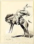 Maynard Dixon (1875–1946): Der junge Reiter wird nach hinten abgeworfen