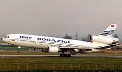McDonnell Douglas DC-10-10 der Boğaziçi Hava Taşımacılığı auf dem Flughafen Stuttgart, Herbst 1988