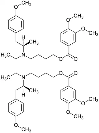 Strukturformel von Mebeverin