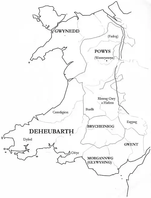 Dyfed (Deheubarth) und Brycheiniog; Königreiche in Südwales