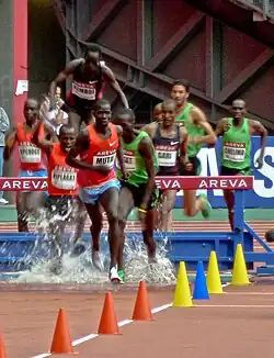Abel Kiprop Mutai (hier Führender eines Rennens im Jahr 2011) erreichte Platz&nbsp;sieben