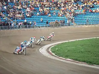 Speedway-Fahrer im Stepanow-Stadion