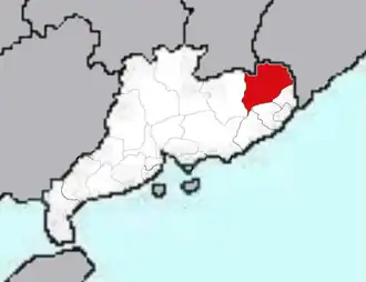 Lage von Meizhou in China