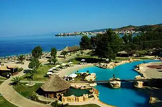 Blick vom Hotel Meliton auf die Ortschaft Neos Marmaras (im Hintergrund)