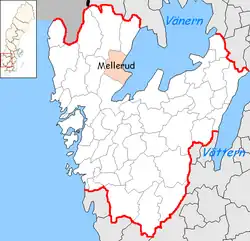 Lage der Gemeinde Mellerud