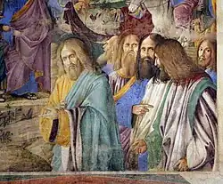 Eintritt nach Jerusalem mit angeblichem Selbstporträt von Melozzo da Forli