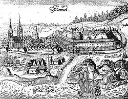 Historische Zeichnung der Stadt Memel, 1684