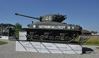 Panzer M4 Sherman der französischen Armee: Die Aufschrift erinnert an die Kämpfe am Hartmannswillerkopf im Ersten Weltkrieg