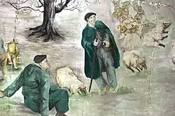 Teilansicht des Freskos – Winter