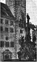 Am alten Brunnen in Würzburg – Adolph von Menzel