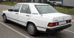 190 E (Heckansicht, Ausführung für den europäischen Markt, Vorfaceliftmodell)