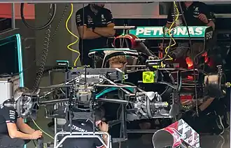 F1 W12 beim britischen Grand Prix in der Mercedes-Garage
