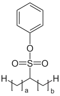 unverzweigter, sekundärer Alkansulfonsäurephenyl- ester a+b = 12–16