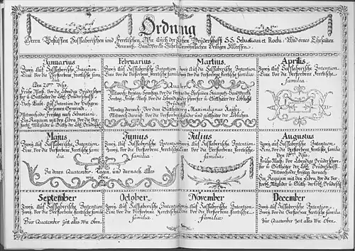 Jahresplan der gestifteten Messen