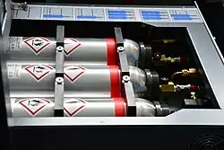 Metallhydridspeicher in einem Wasserstoffsystem.